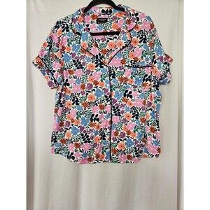 Kate Spade‎ New York Women's Large Soft Multicolor Floral Button Front